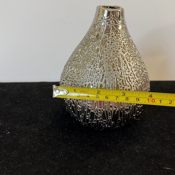 vintage Lerman Glass and Silver Textured Vase - Picture 3 of 5